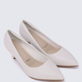 Alvina Wide Feet Comfy Heels In BeigeShoes - myballerine