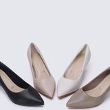 Alvina Wide Feet Comfy Heels In BeigeShoes - myballerine