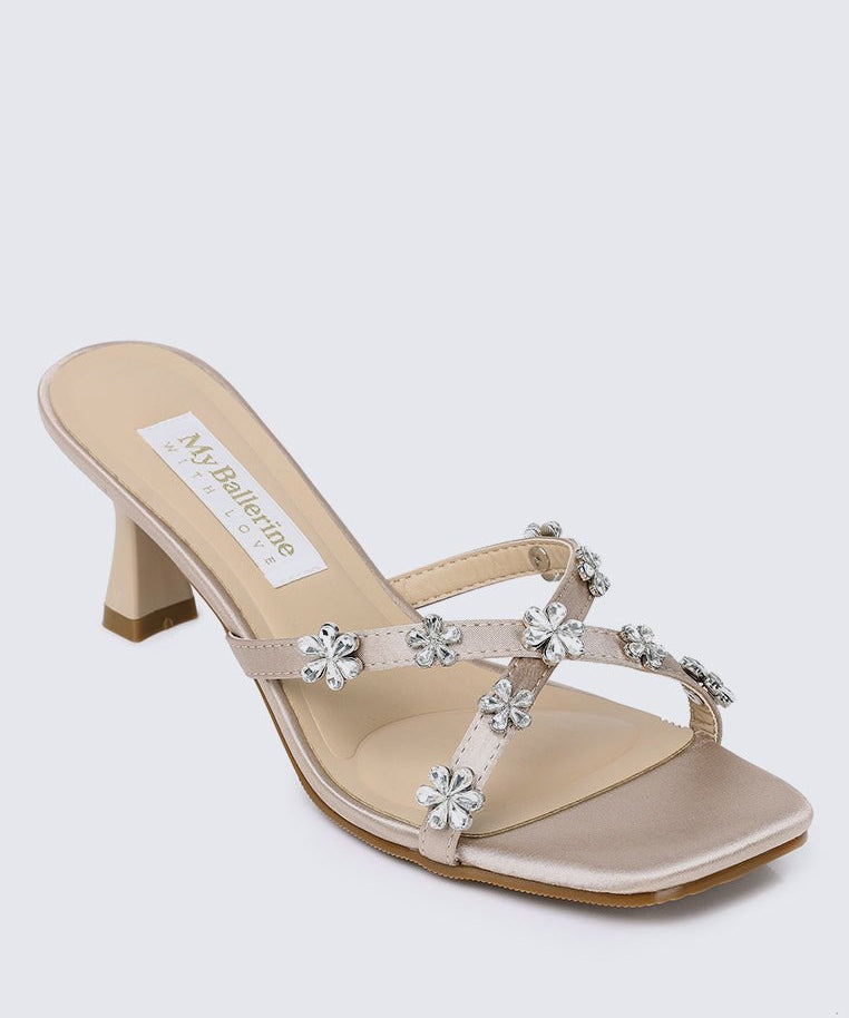 Alyssa Comfy Heels In ChampagneShoes - myballerine