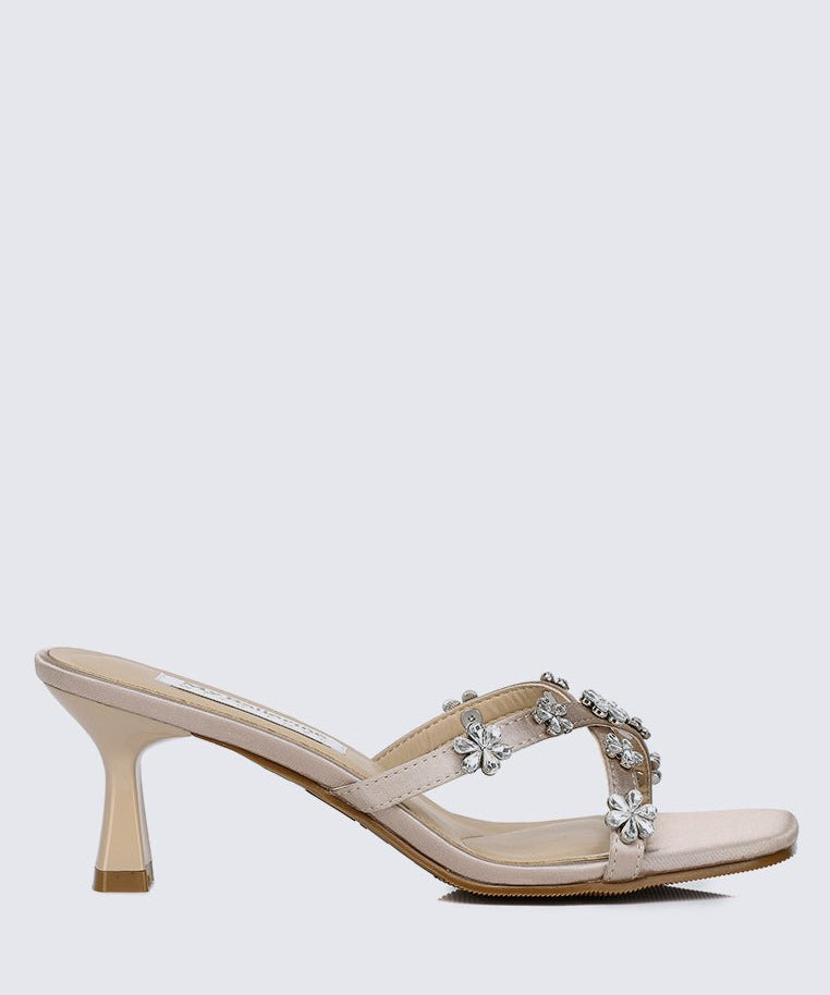 Alyssa Comfy Heels In ChampagneShoes - myballerine