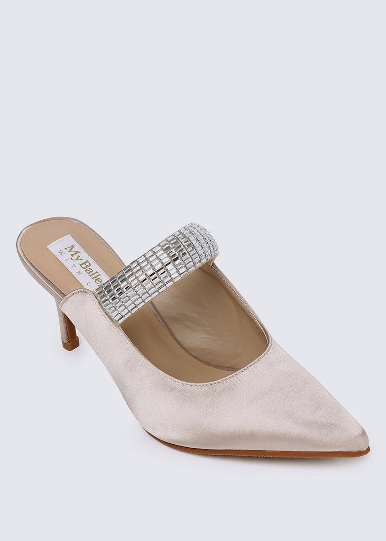 Ambre Comfy Heels In Nude - myballerine