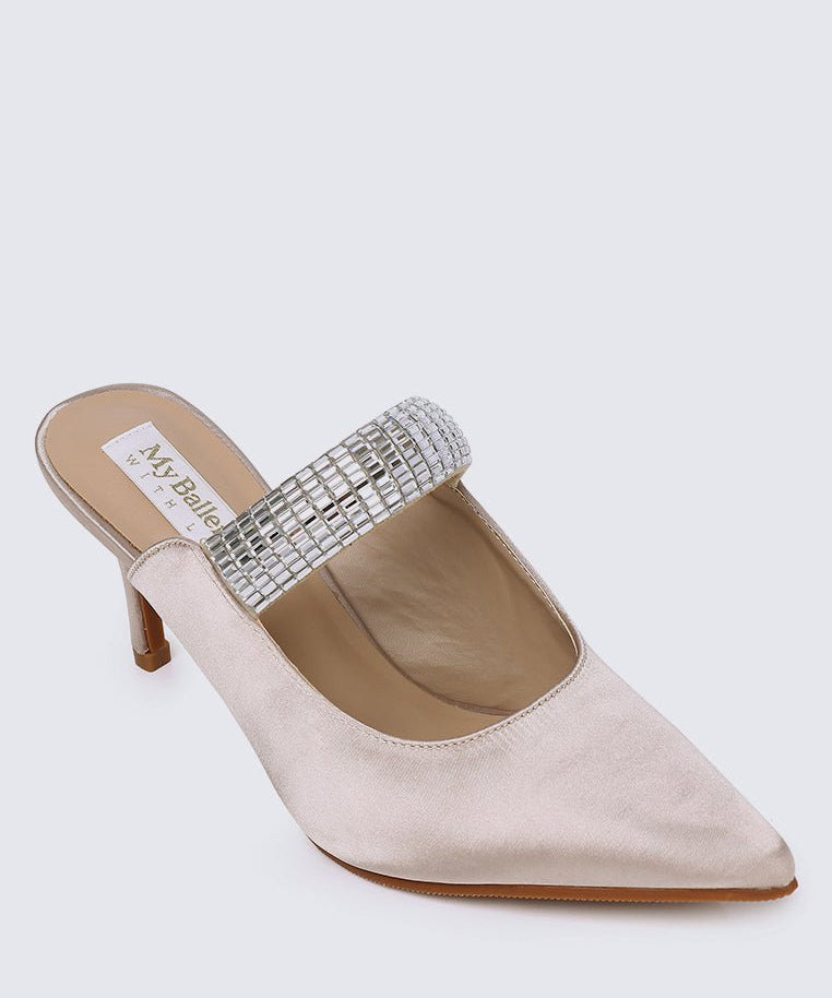 Ambre Comfy Heels In Nude - myballerine