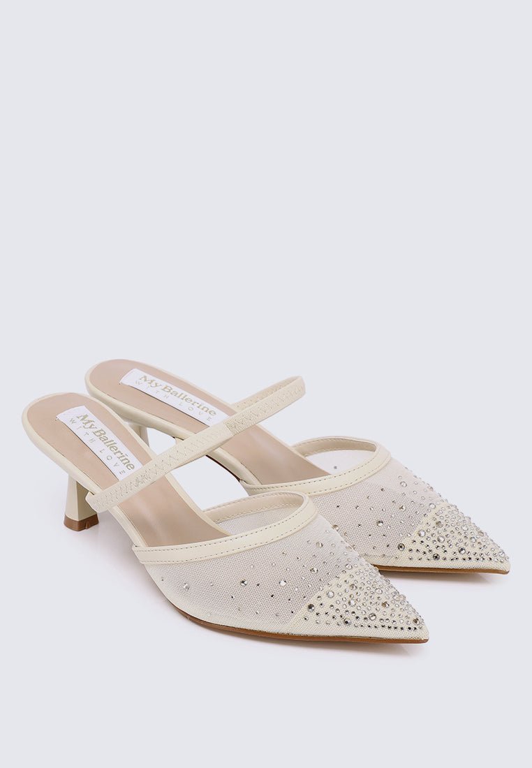 Amelia Comfy Heels In CreamHeels - myballerine