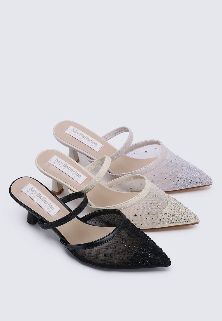 Amelia Comfy Heels In CreamHeels - myballerine