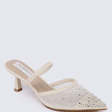 Amelia Comfy Heels In CreamHeels - myballerine