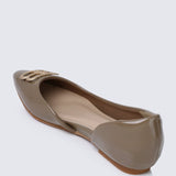 Amina Comfy Ballerina In TaupeShoes - myballerine