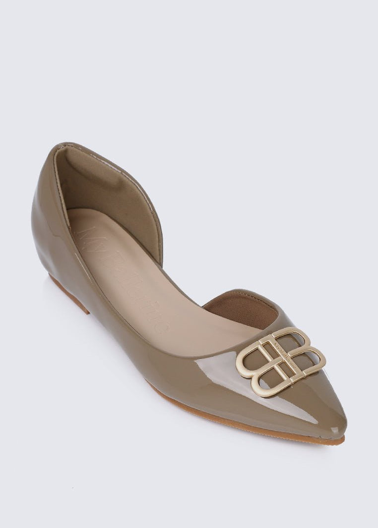 Amina Comfy Ballerina In TaupeShoes - myballerine