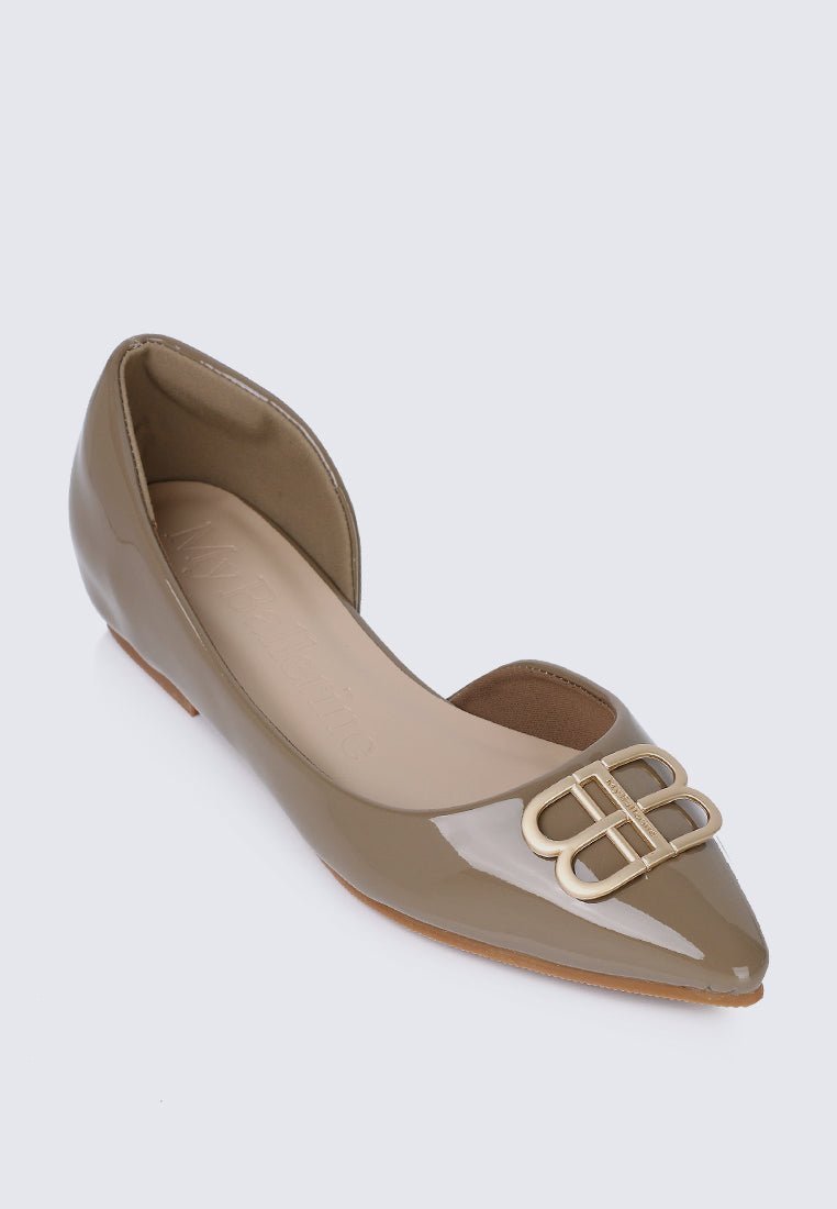 Amina Comfy Ballerina In TaupeShoes - myballerine