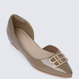 Amina Comfy Ballerina In TaupeShoes - myballerine