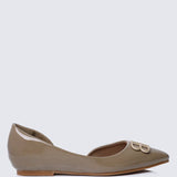 Amina Comfy Ballerina In TaupeShoes - myballerine