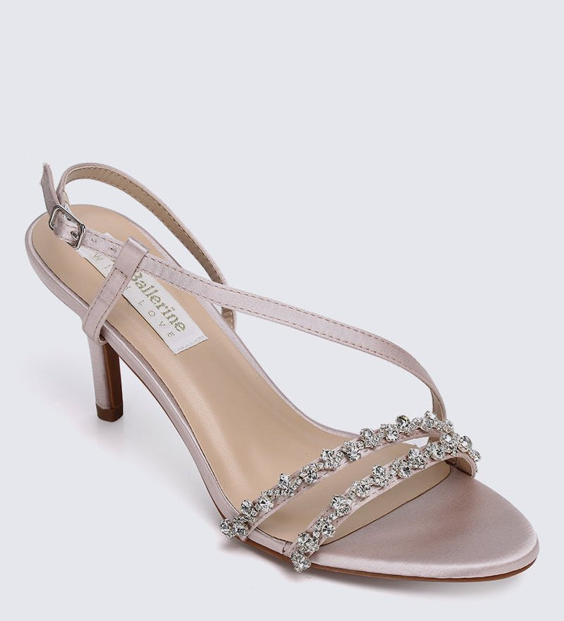 Angeline Comfy Heels In Nude - myballerine