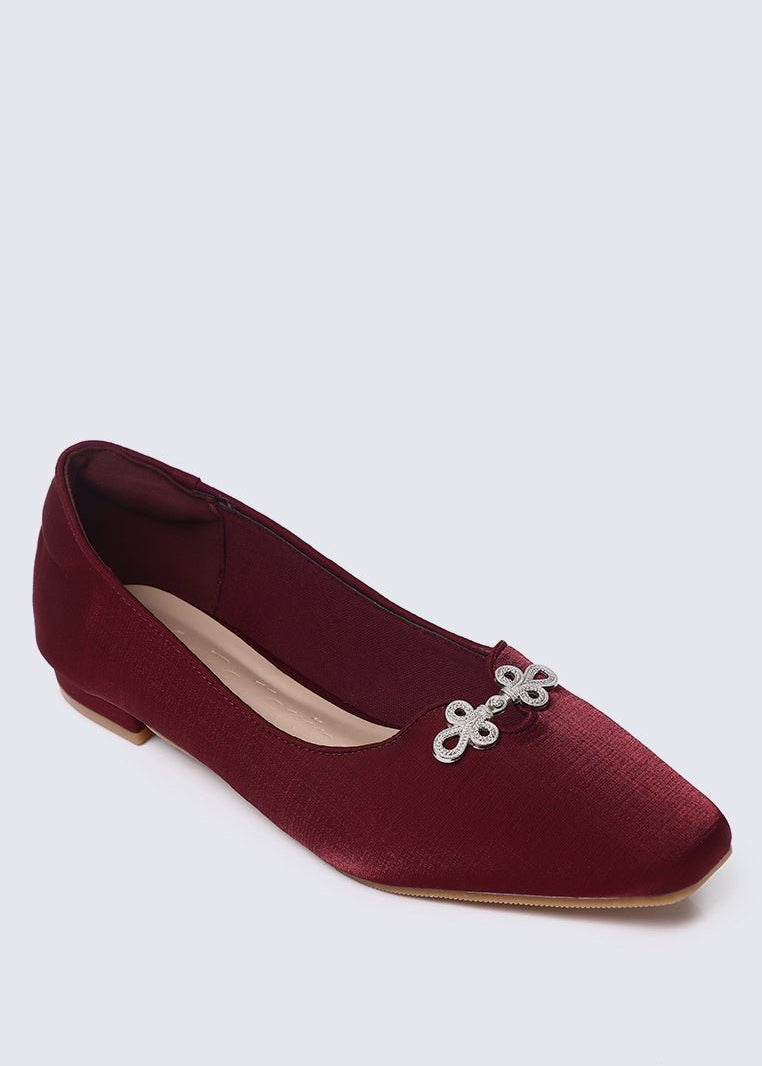Anvera Comfy Ballerina In MaroonBallerina - myballerine