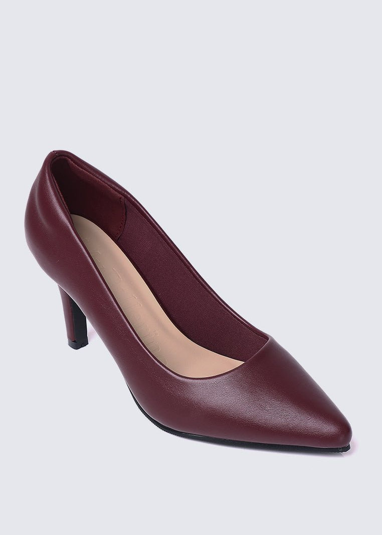 Ashley Comfy Pumps In MaroonPumps - myballerine
