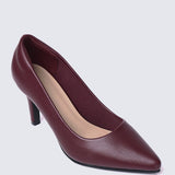 Ashley Comfy Pumps In MaroonPumps - myballerine