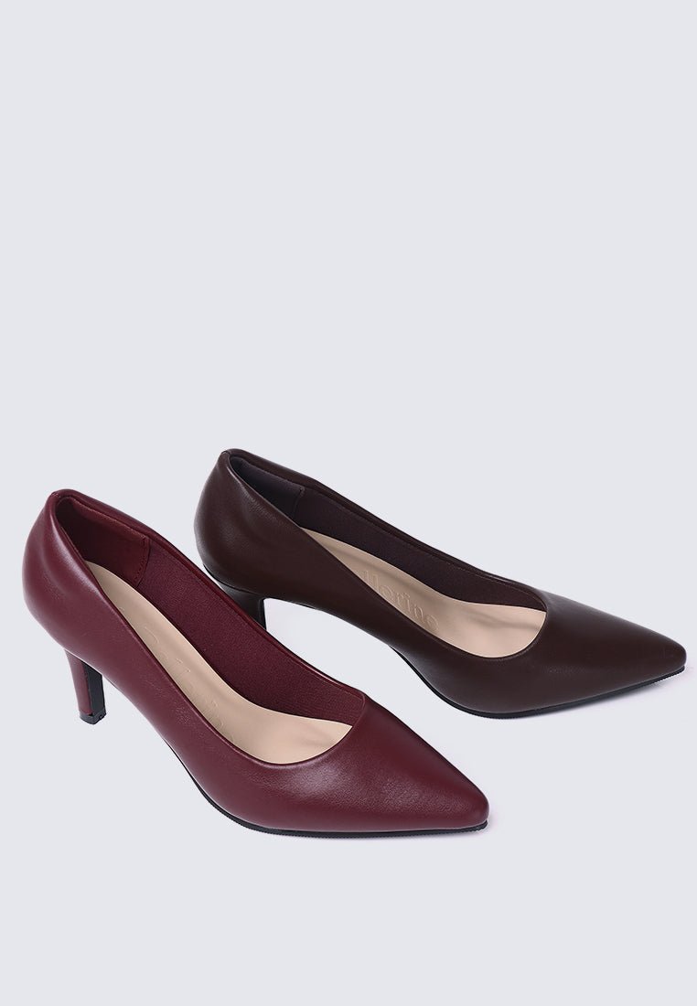 Ashley Comfy Pumps In MaroonPumps - myballerine