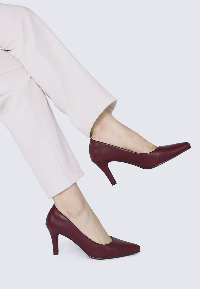 Ashley Comfy Pumps In MaroonPumps - myballerine