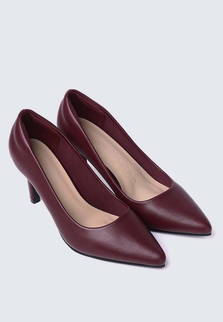 Ashley Comfy Pumps In MaroonPumps - myballerine