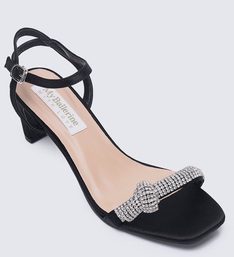 Audrey Comfy Heels In Black - myballerine