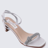 Audrey Comfy Heels In Silver - myballerine