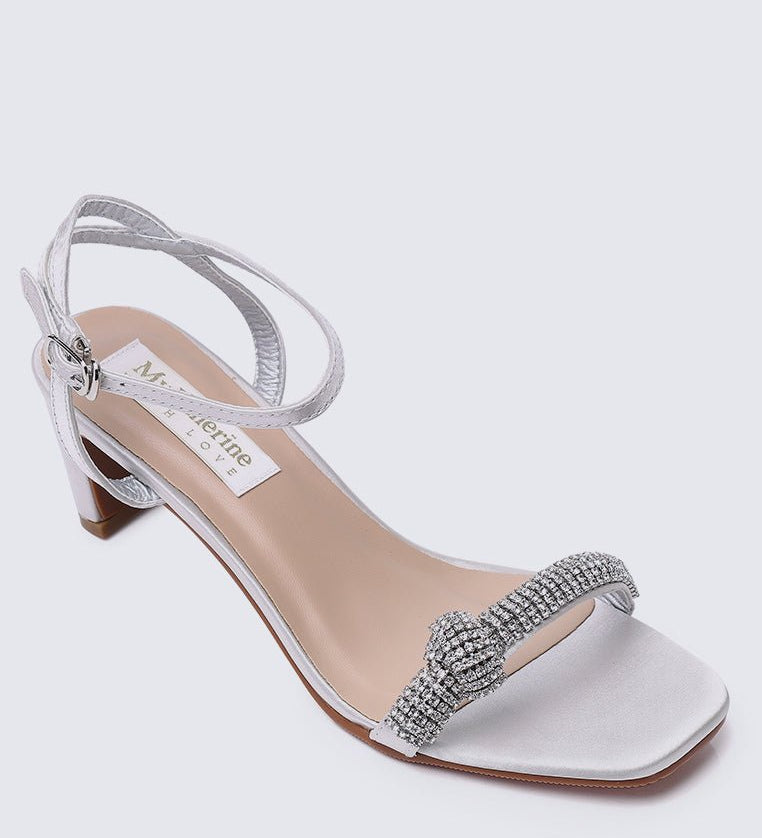 Audrey Comfy Heels In Silver - myballerine