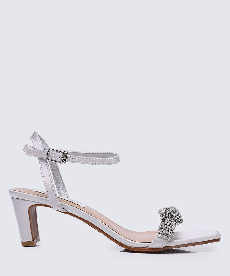 Audrey Comfy Heels In Silver - myballerine