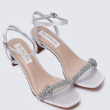 Audrey Comfy Heels In Silver - myballerine