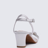 Audrey Comfy Heels In Silver - myballerine