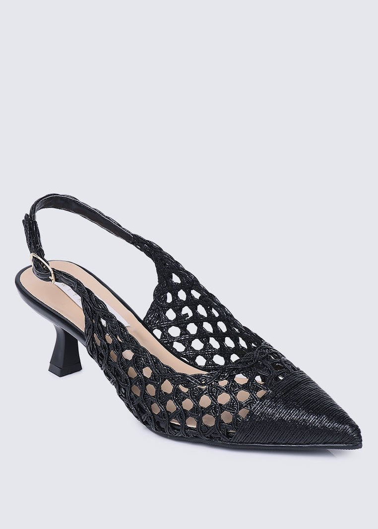 Aviva Comfy Heels In BlackShoes - myballerine