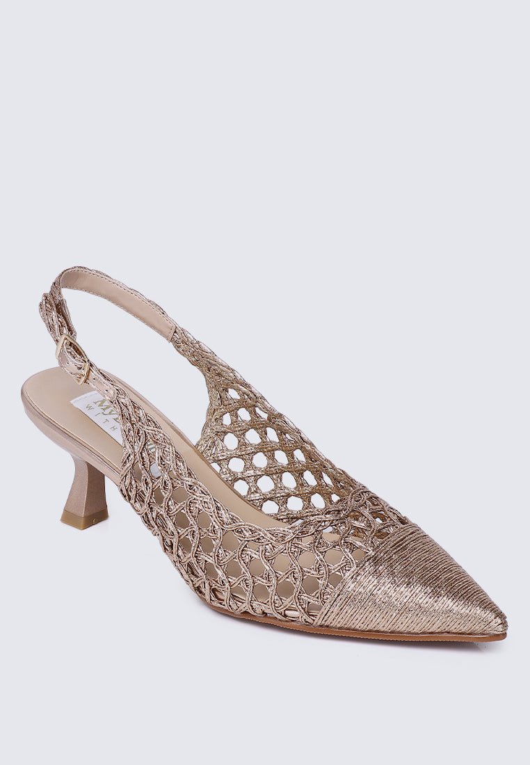 Aviva Comfy Heels In Rose GoldShoes - myballerine
