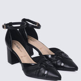 Aya WideFit Comfy Heels In BlackHeels - myballerine