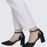Aya WideFit Comfy Heels In BlackHeels - myballerine