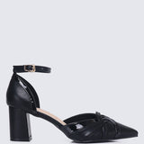 Aya WideFit Comfy Heels In BlackHeels - myballerine
