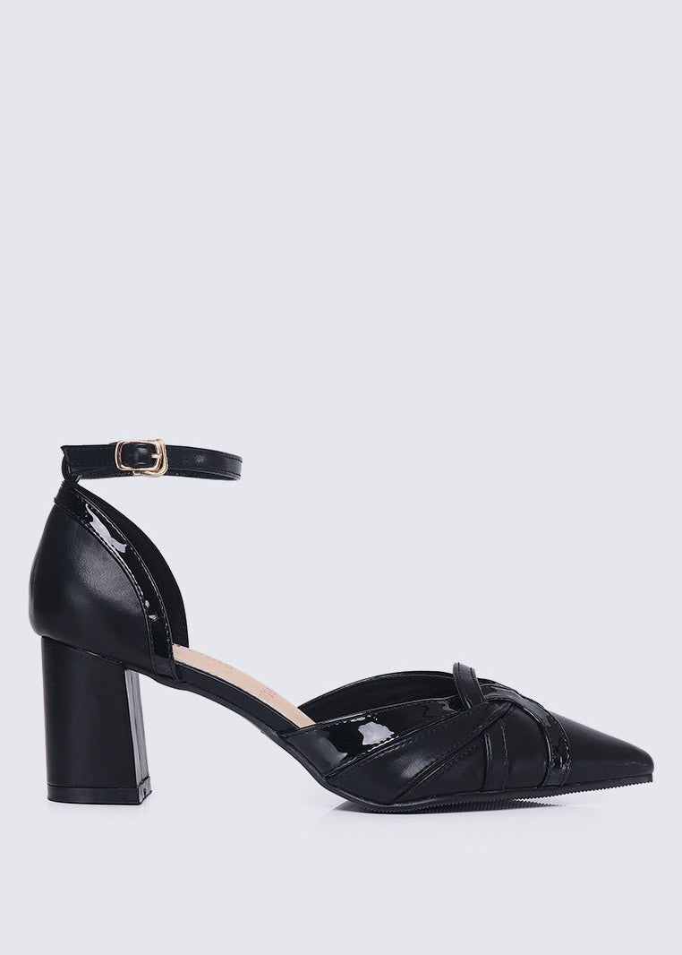 Aya WideFit Comfy Heels In BlackShoes - myballerine