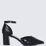 Aya WideFit Comfy Heels In BlackShoes - myballerine