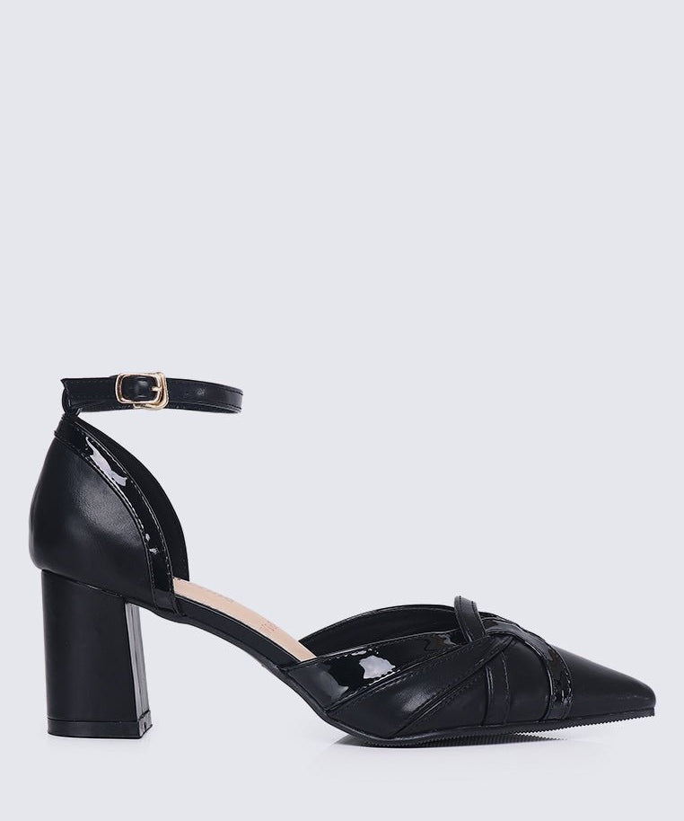 Aya WideFit Comfy Heels In BlackShoes - myballerine
