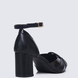 Aya WideFit Comfy Heels In BlackShoes - myballerine