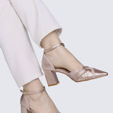 Aya WideFit Comfy Heels In Rose GoldHeels - myballerine
