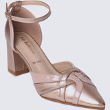 Aya WideFit Comfy Heels In Rose GoldHeels - myballerine