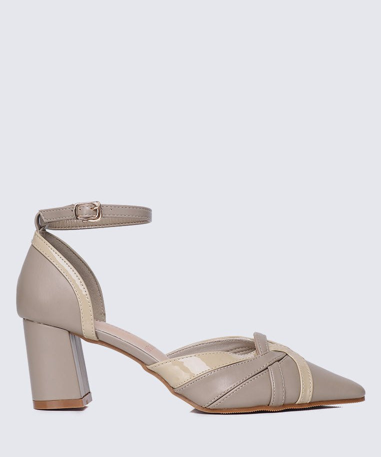 Aya WideFit Comfy Heels In TaupeShoes - myballerine