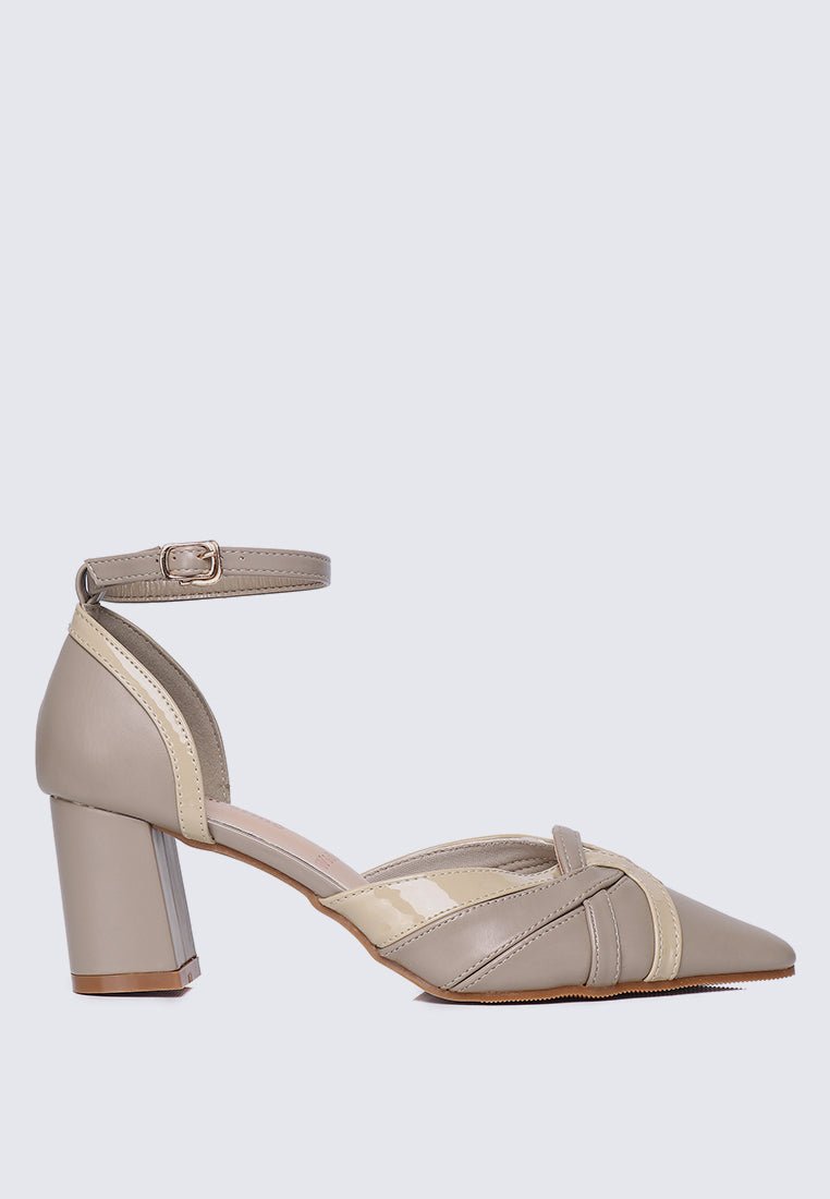 Aya WideFit Comfy Heels In TaupeShoes - myballerine