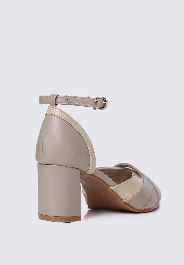 Aya WideFit Comfy Heels In TaupeShoes - myballerine