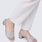 Ayla Comfy Heels In SilverHeels - myballerine