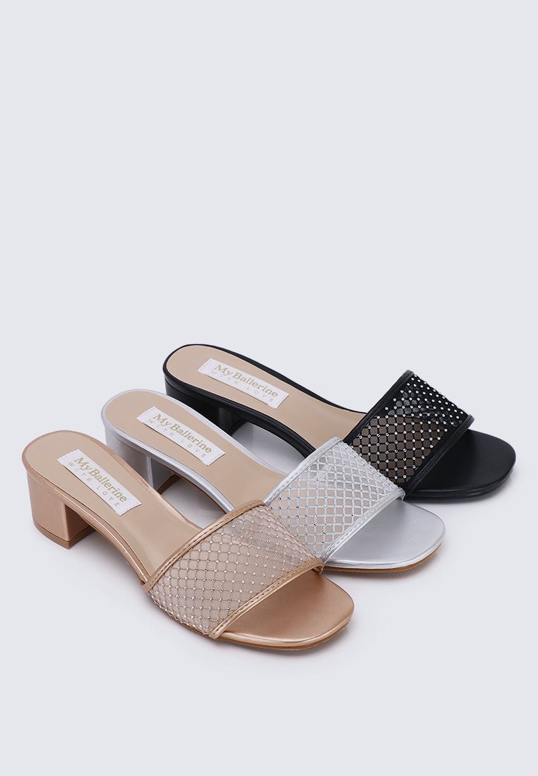 Ayla Comfy Heels In SilverShoes - myballerine