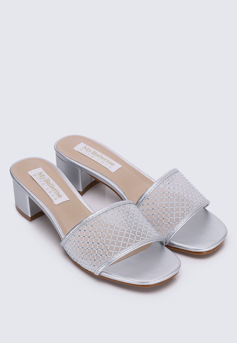 Ayla Comfy Heels In SilverShoes - myballerine