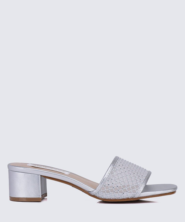 Ayla Comfy Heels In SilverShoes - myballerine