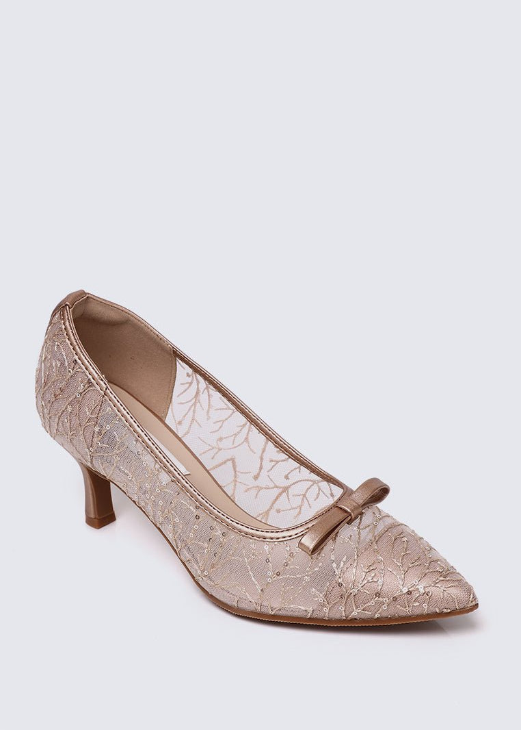 Bellisse Comfy Heels In Rose GoldHeels - myballerine