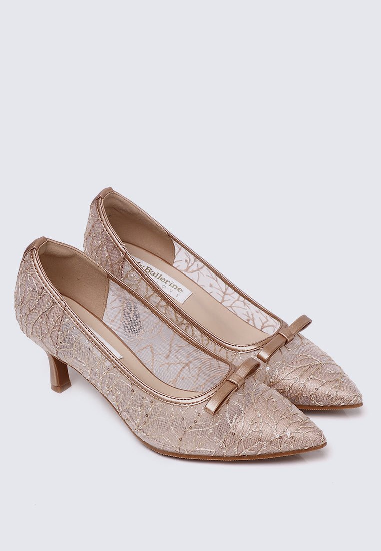 Bellisse Comfy Heels In Rose GoldHeels - myballerine