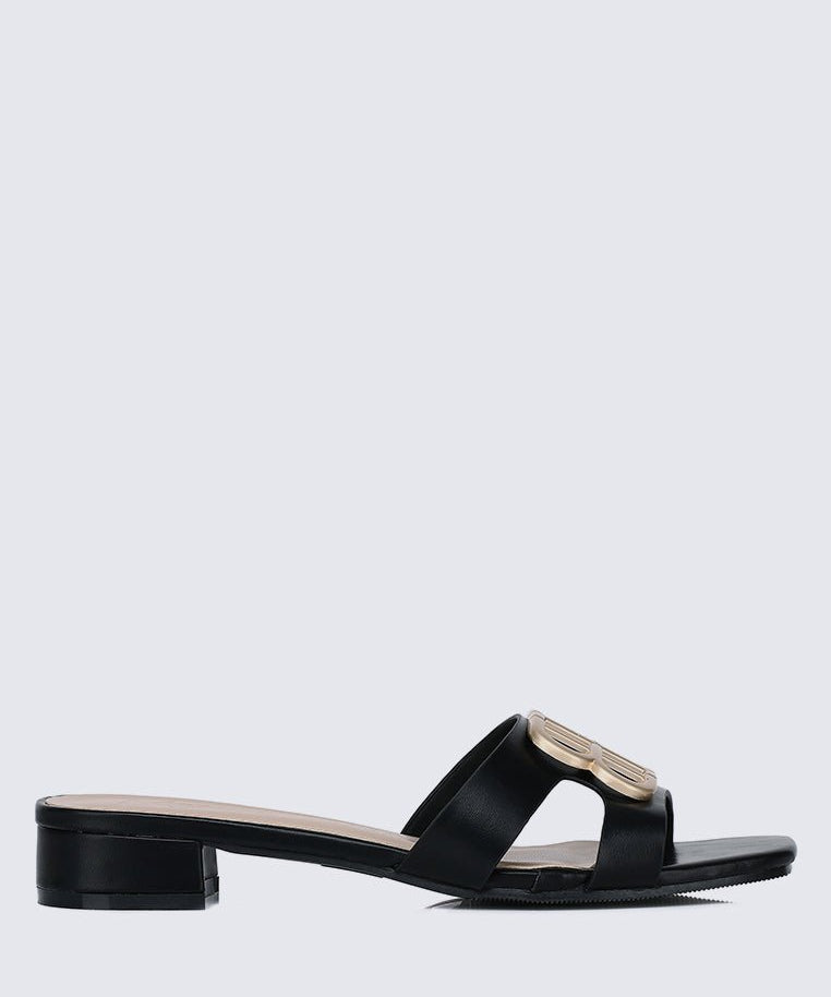 Berorica Comfy Heels In BlackShoes - myballerine