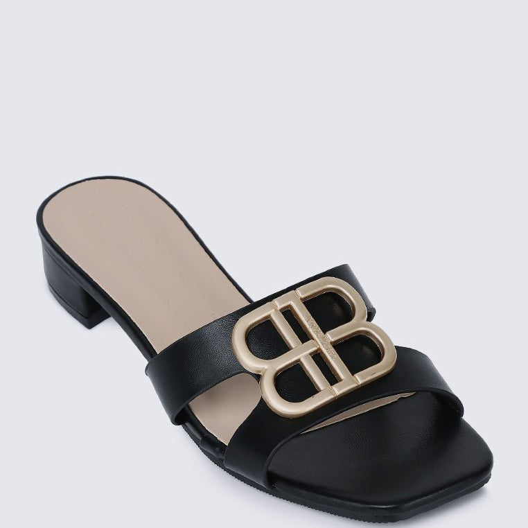 Berorica Comfy Heels In BlackShoes - myballerine