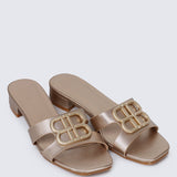 Berorica Comfy Heels In Rose GoldShoes - myballerine